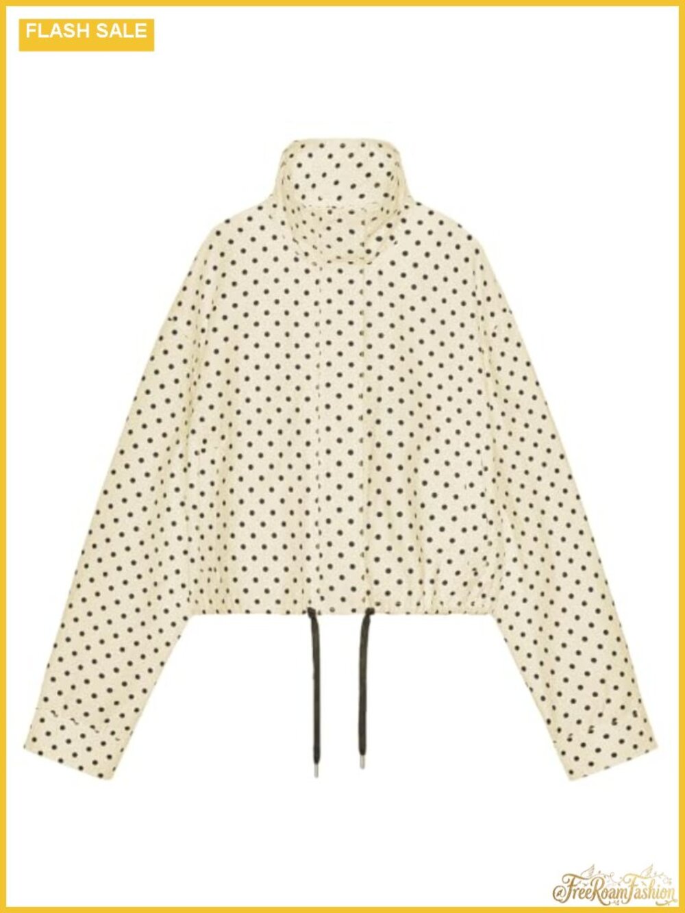Women Polka Dot Cropped Bomber Jacket Zip Up Lightweight Casual Coat